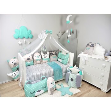 Baby Star Σετ προίκας κρεβατιού Tiny Friends Βεραμάν 3τμχ